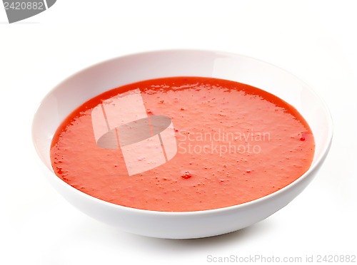 Image of bowl of strawberry soup