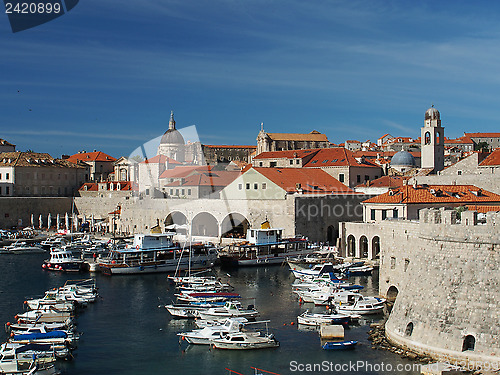 Image of Dubrovnik, Croatia, august 2013, old city harbor