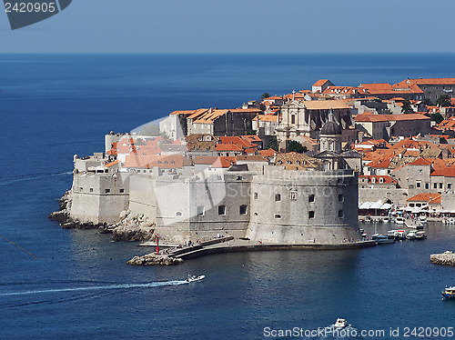 Image of Dubrovnik, Croatia, august 2013, medieval city and harbor