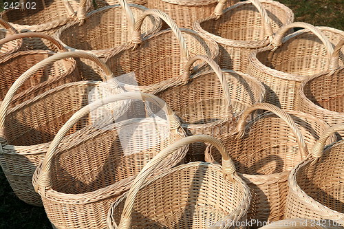 Image of Line of baskets in the market