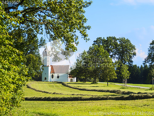 Image of chapel with trees