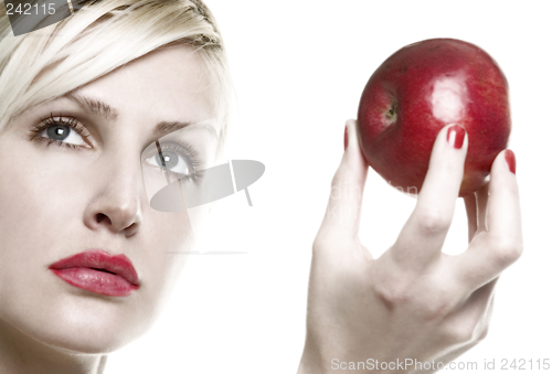 Image of apple in the hand