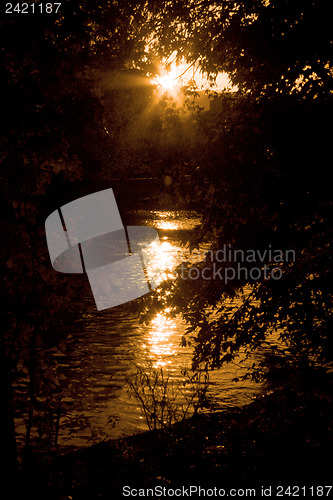 Image of Hiding nearby a lake in night