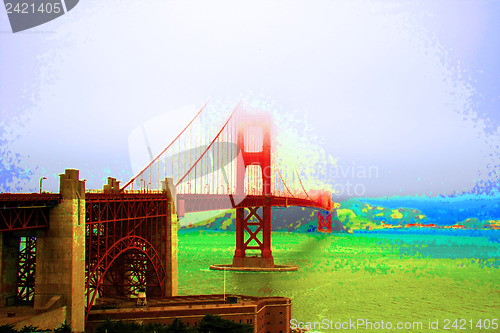 Image of The colorful Golden Gate Bridge