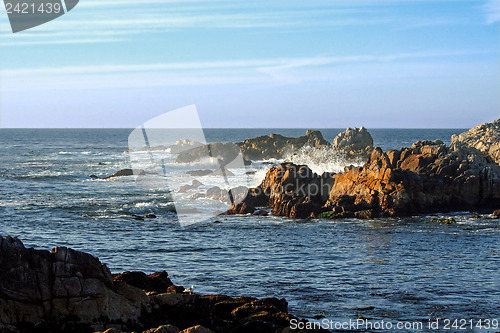 Image of Pacific coast at sunset