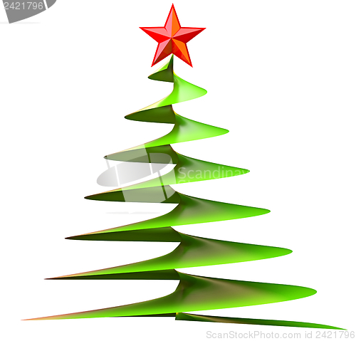 Image of christmas tree with red star