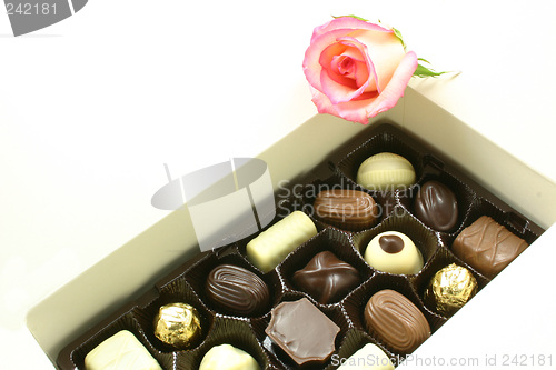 Image of rose and chocolates