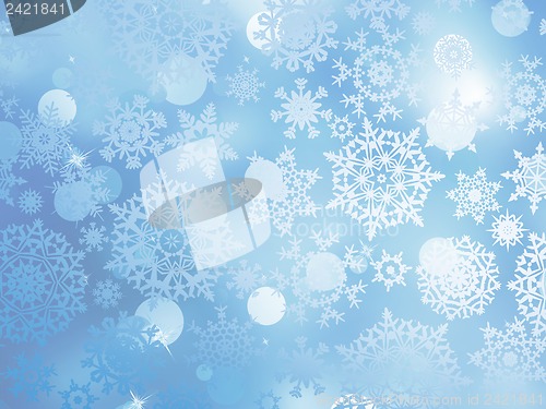 Image of Blue Christmas with snowflakes. EPS 10