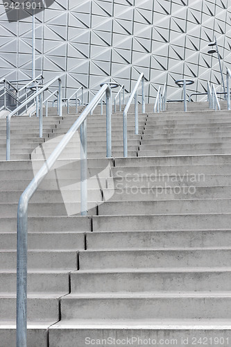 Image of Stairway leading to a modern stadium