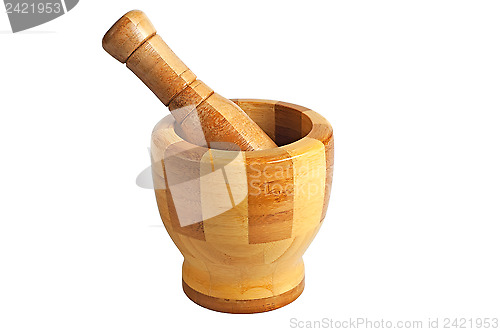 Image of Wooden mortar for pounding spices