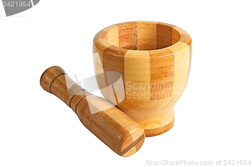 Image of Wooden mortar and pestle