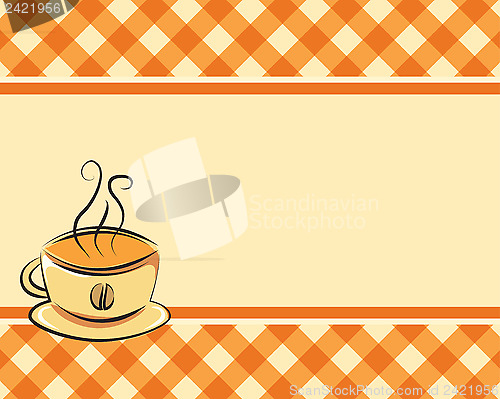 Image of Checkered coffee vector background