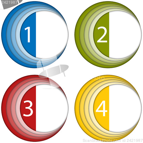 Image of Set of Colorful Frames with Numbers