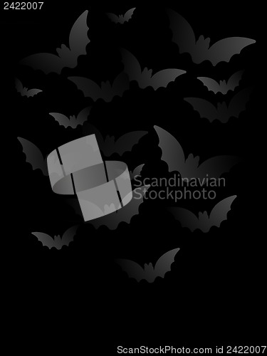 Image of Vector - Halloween Bat Black Paper Background