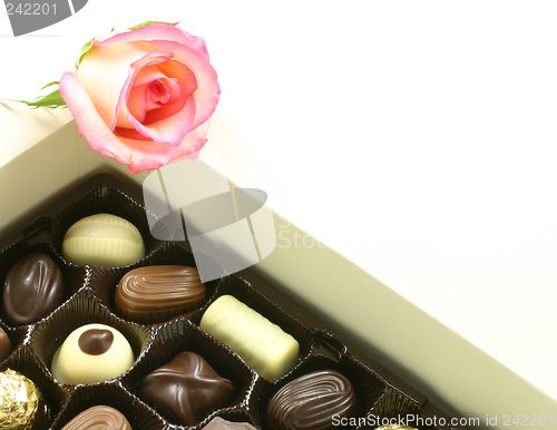 Image of rose and chocolates