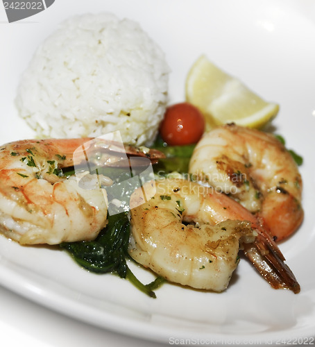 Image of Grilled Shrimps With Rice