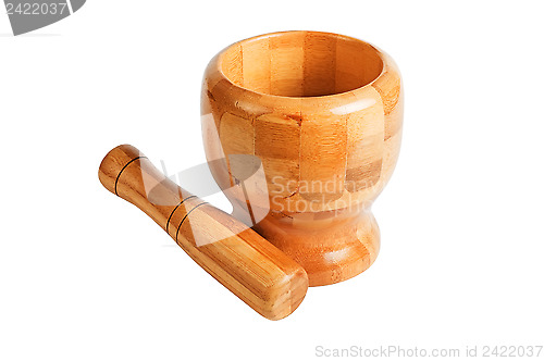 Image of Wooden mortar and pestle