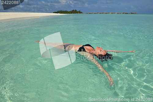 Image of happy woman enjoy  summer time