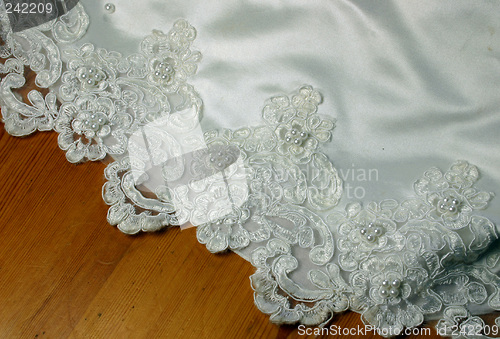 Image of bridal gown hem