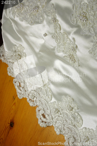 Image of bridal gown hem