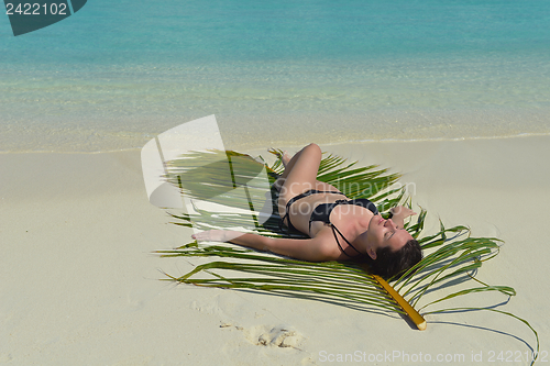 Image of happy woman enjoy  summer time