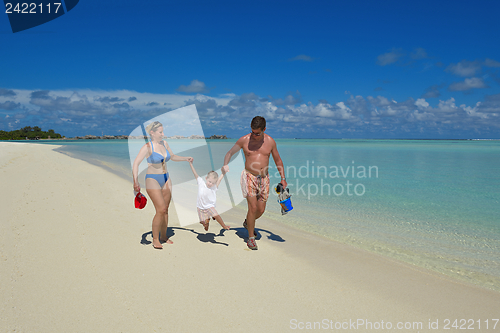 Image of happy family on vacation