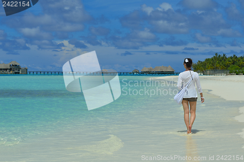 Image of happy woman enjoy  summer time