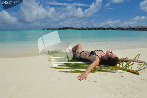 Image of happy woman enjoy  summer time