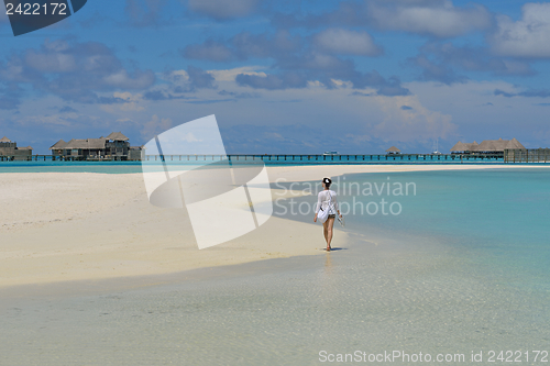 Image of happy woman enjoy  summer time