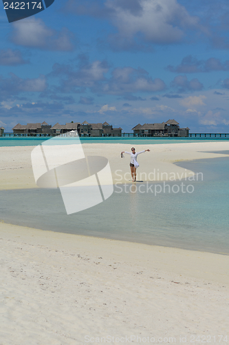 Image of happy woman enjoy  summer time