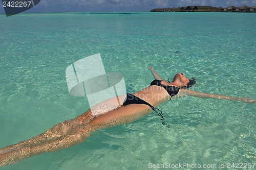 Image of happy woman enjoy  summer time