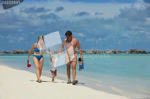 Image of happy family on vacation