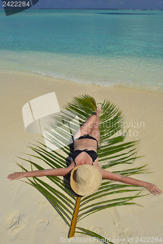 Image of happy woman enjoy  summer time