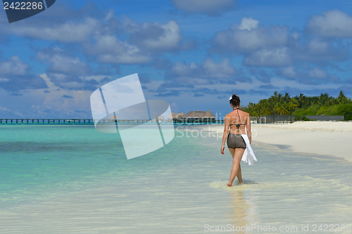 Image of happy woman enjoy  summer time