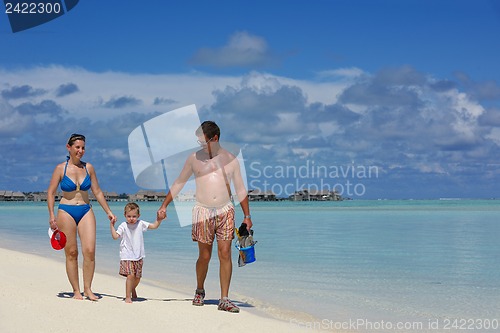 Image of happy family on vacation