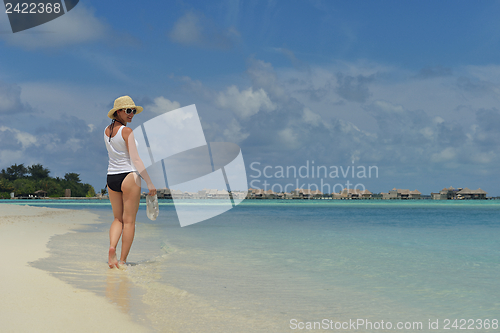 Image of happy woman enjoy  summer time