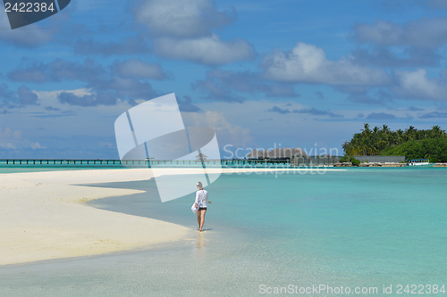 Image of happy woman enjoy  summer time