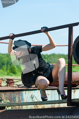 Image of Sexy attractive police woman
