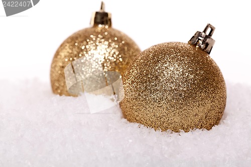 Image of festive golden christmas decoration isolated 