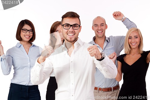 Image of happy people business team group together 