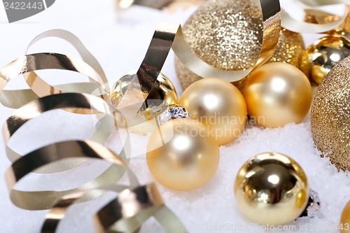 Image of festive golden christmas decoration isolated 