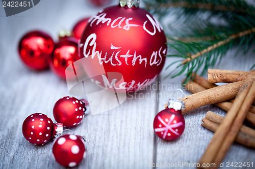 Image of festive glitter christmas decoration bauble seasonal
