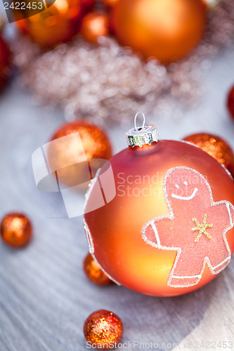 Image of festive glitter christmas decoration bauble seasonal