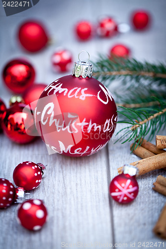 Image of festive glitter christmas decoration bauble seasonal