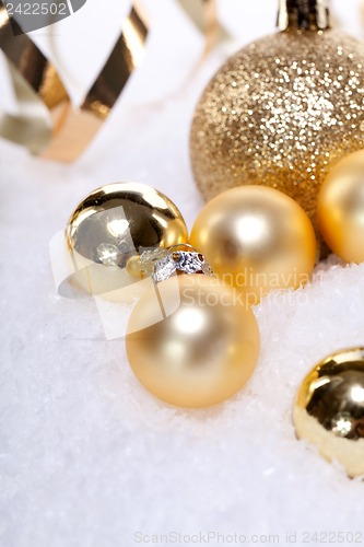 Image of festive golden christmas decoration isolated 