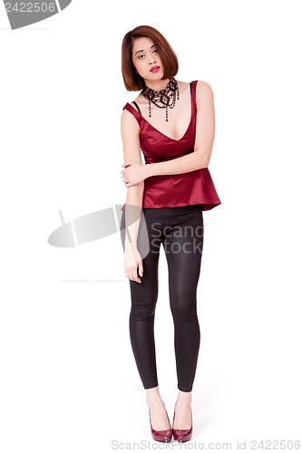 Image of elegant young asian woman posing isolated