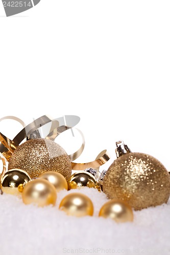 Image of festive golden christmas decoration isolated 