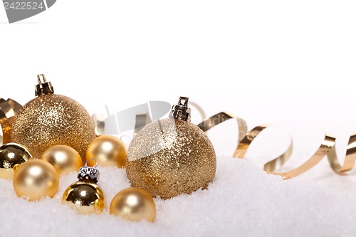 Image of festive golden christmas decoration isolated 