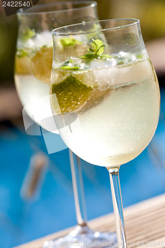 Image of hugo prosecco elderflower soda ice summer drink 