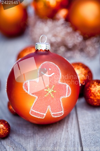Image of festive glitter christmas decoration bauble seasonal